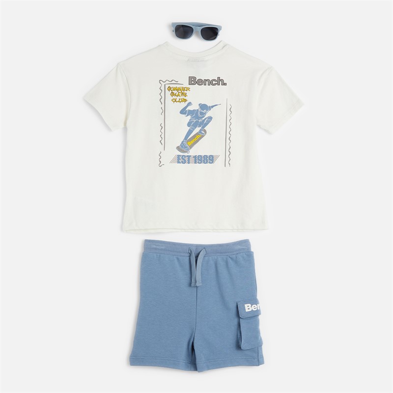 Bench Boys T-Shirt Shorts And Sunglasses Set Blue