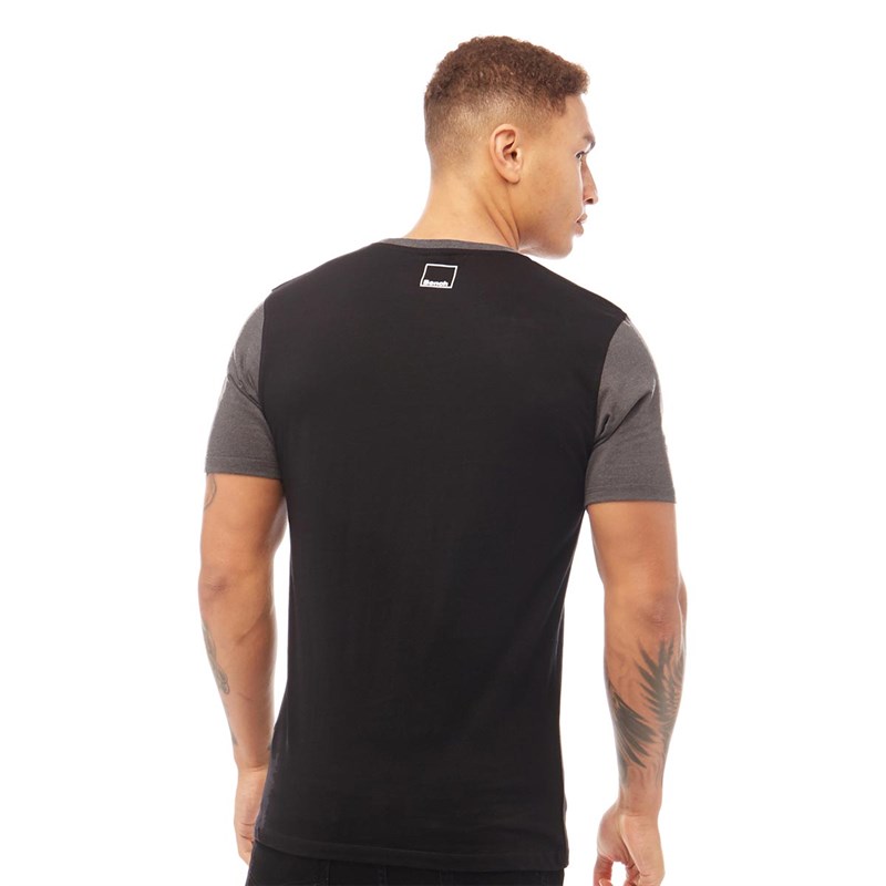 Bench Mens Domi T-Shirt Black/Red/Charcoal