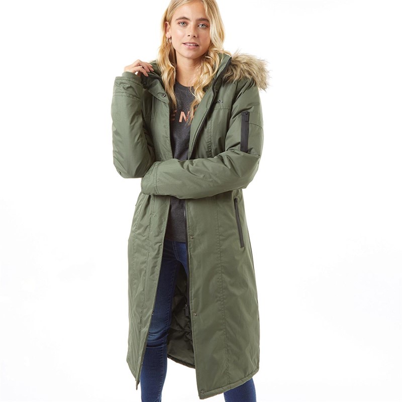 Ladies khaki store parka coat