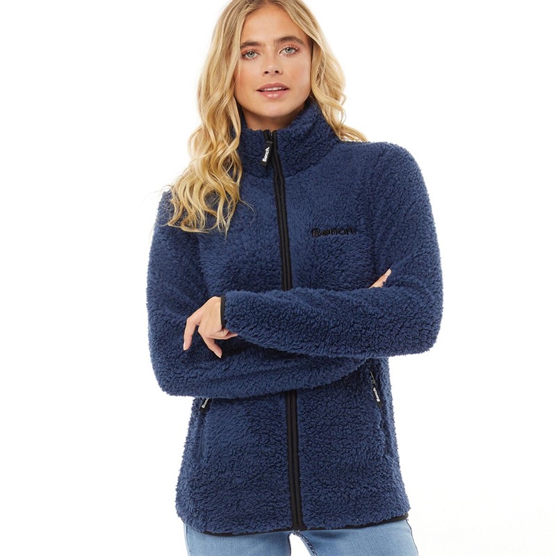 Bench Womens Edition Sherpa Fleece Jacket Navy