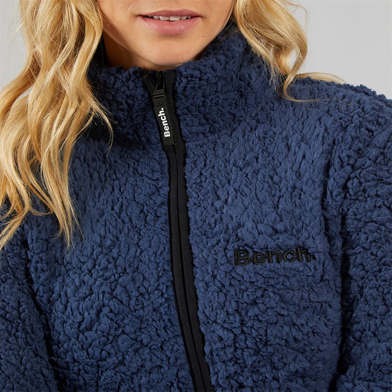 Bench Damen Sherpa Fleece Jacke Marine
