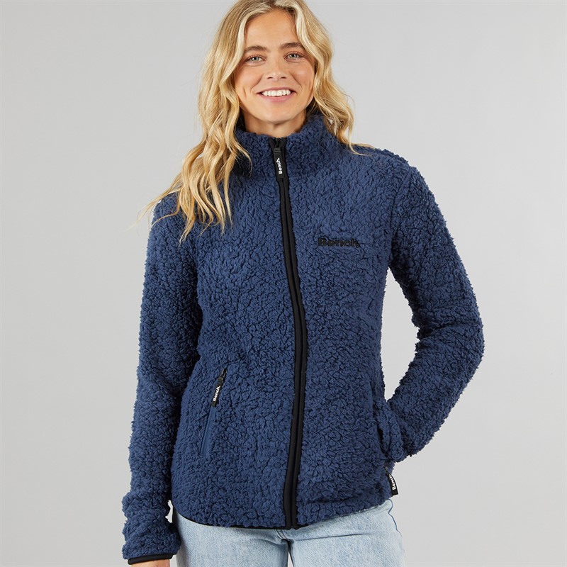 Bench Damen Sherpa Fleece Jacke Marine