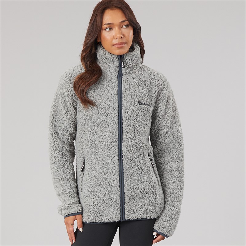 Bench Womens Edition Sherpa Fleece Jacket Grey