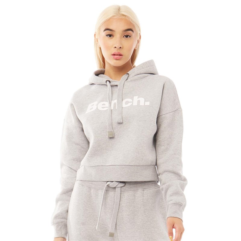 Buy Bench Womens Class Cropped Hoodie Grey