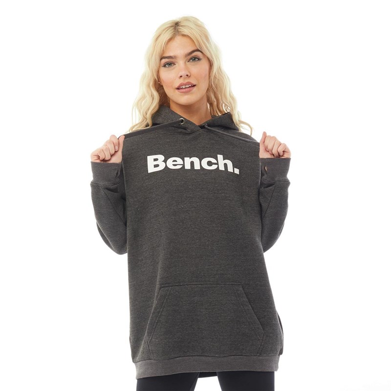 Bench Womens Trademark Oversized Hoodie Charcoal Marl