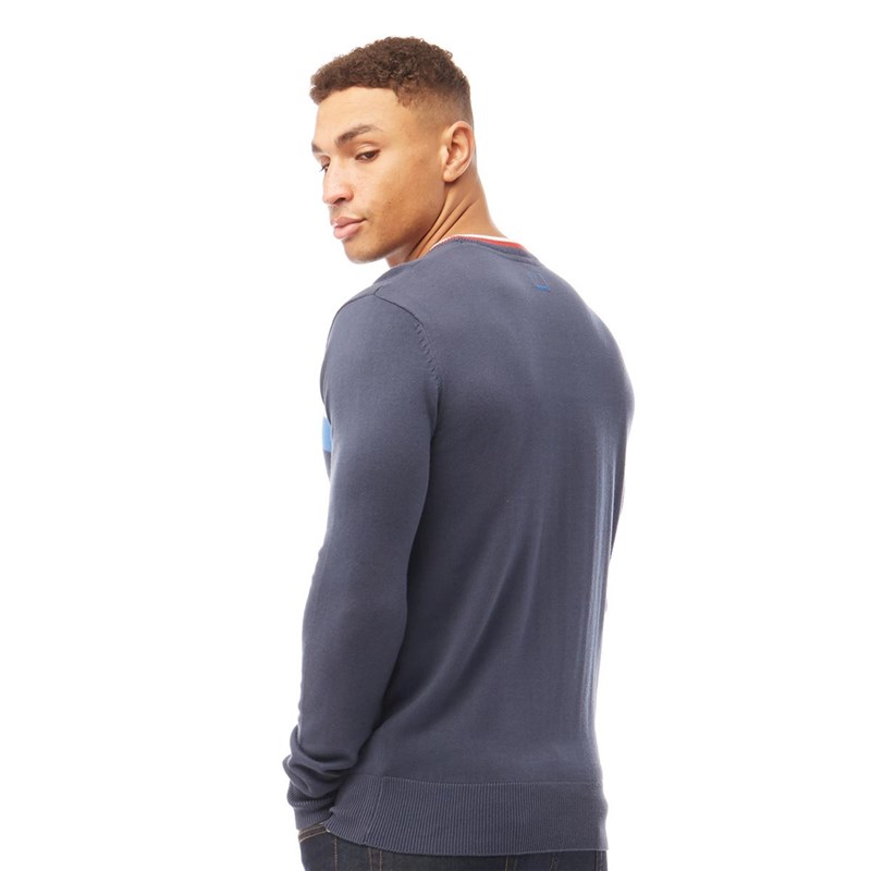 Buy Bench Mens Nabakov Crew Knitted Jumper Navy