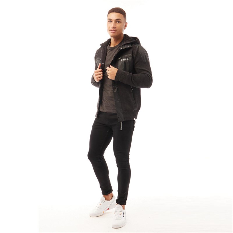 Buy Bench Mens Keith Lined Knitted Jumper Black