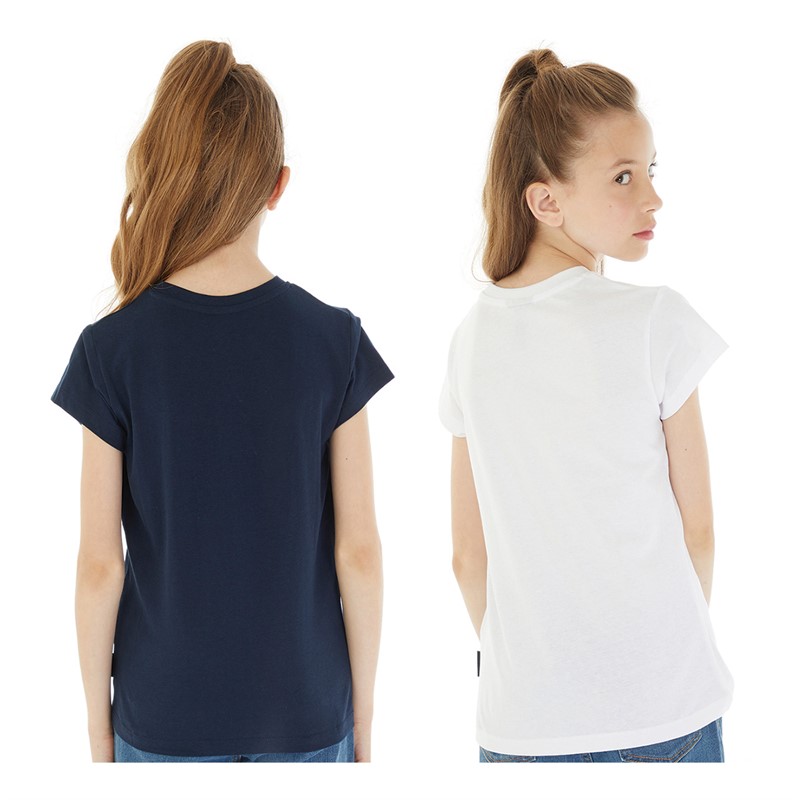 Bench Girls Neveah Two Pack T-Shirt White/Navy