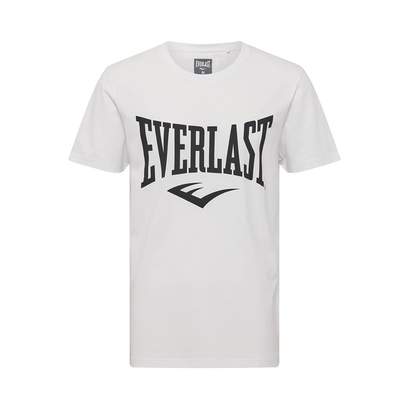 Everlast Mænd Ikonisk Maksimeret Logo T-shirt Hvid