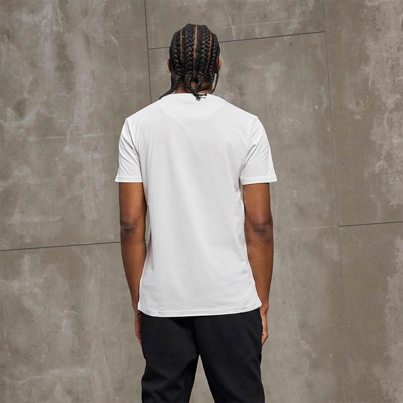 Everlast Mænd Ikonisk Maksimeret Logo T-shirt Hvid