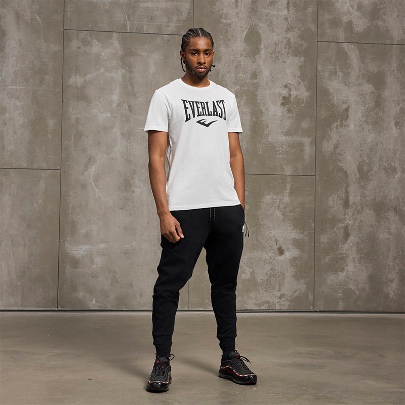Everlast Mænd Ikonisk Maksimeret Logo T-shirt Hvid