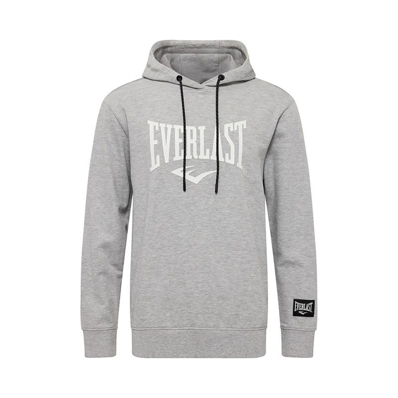 Everlast Herre Sweat-Hoodie med Ikonisk Maksimeret Logo Grå Melange