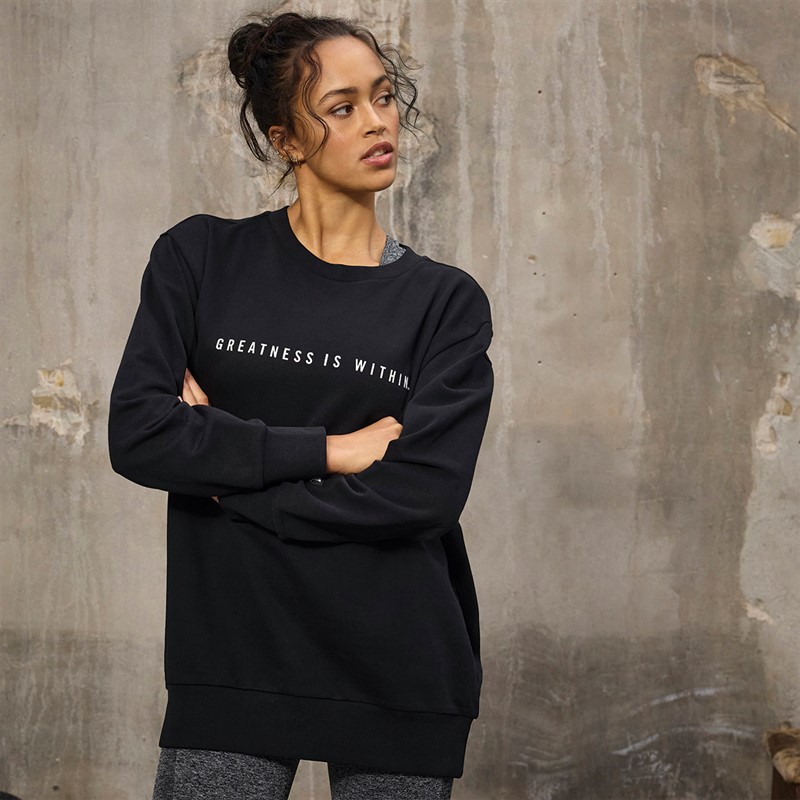 Everlast Dame Oversized Crew Neck Sweatshirt Black Beauty