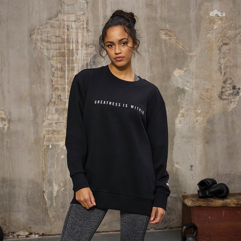 Everlast Dame Oversized Crew Neck Sweatshirt Black Beauty