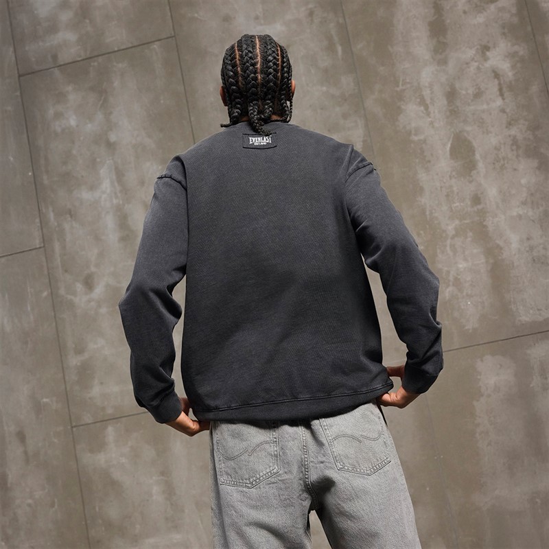 Everlast Washed Logo Crew Sweatshirt Black Beauty