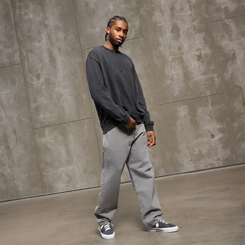 Everlast Washed Logo Crew Sweatshirt Black Beauty