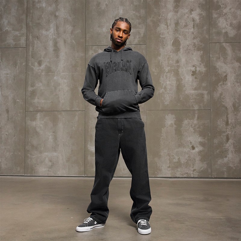 Everlast Washed Embroidered Hoodie Black Beauty