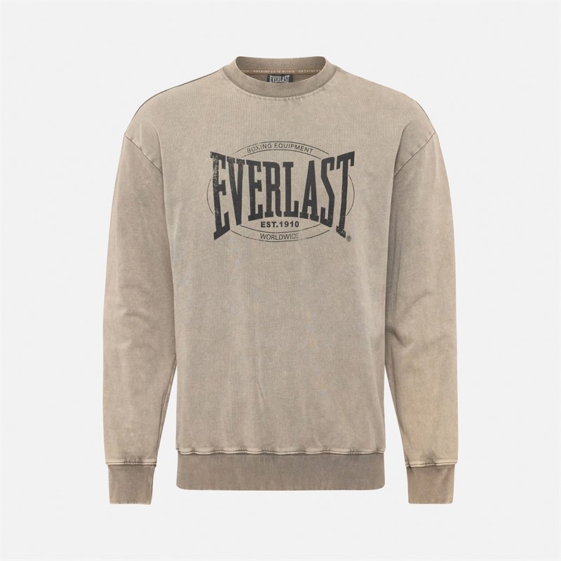 Everlast Washed Logo Crew Sweatshirt Fossil