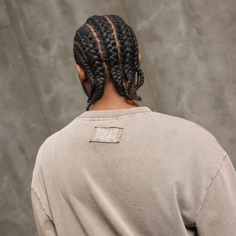 Everlast Washed Logo Crew Sweatshirt Fossil