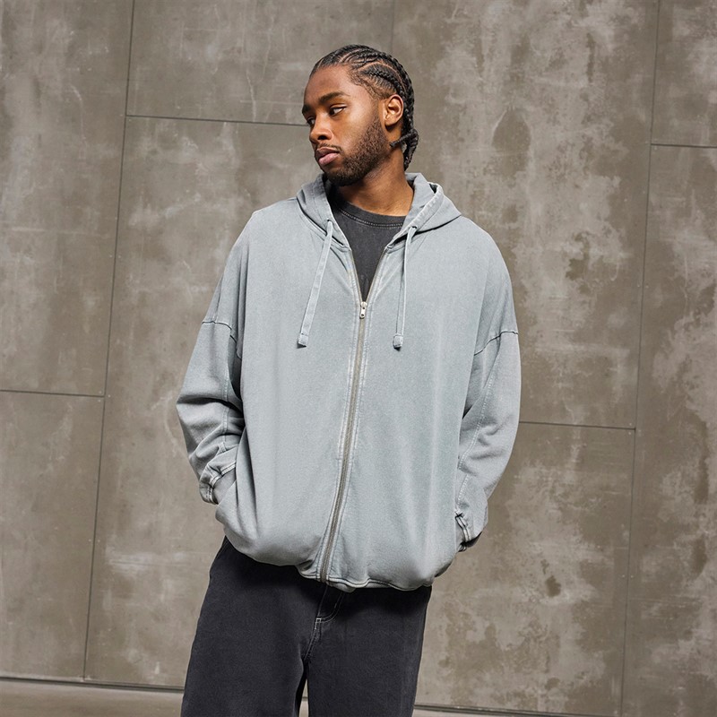 Everlast Bluza z kapturem luźny kolor niebieski dymny