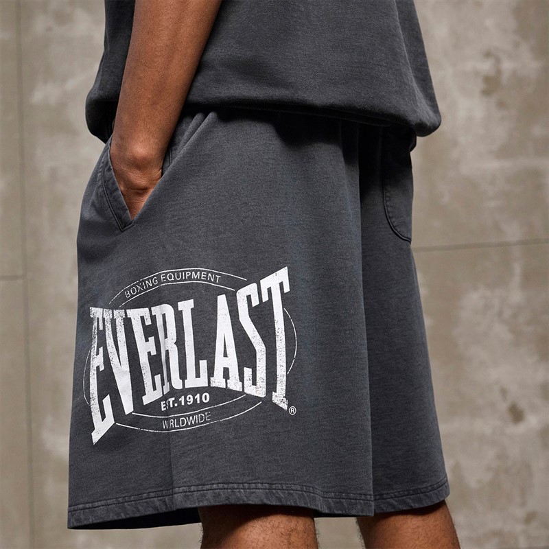 Everlast Herren Washed Sweat Shorts Black Beauty