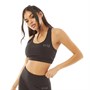 ELLE SPORT Womens Signature Sports Bra Top Jet Black