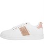 ELLE SPORT Womens Rose Gold Sparkle Trim Trainers White/Gold
