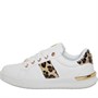 ELLE SPORT Baskets Leopard Print Gold Trim Fille Blanc