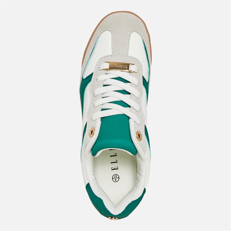 ELLE SPORT Womens Trainers Ecru/Green/White