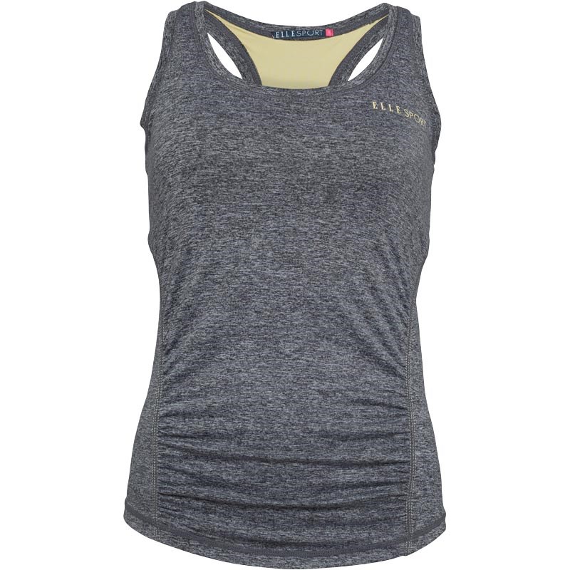 Buy ELLE SPORT Womens Ruched Marl Performance Support Vest Grey Marl