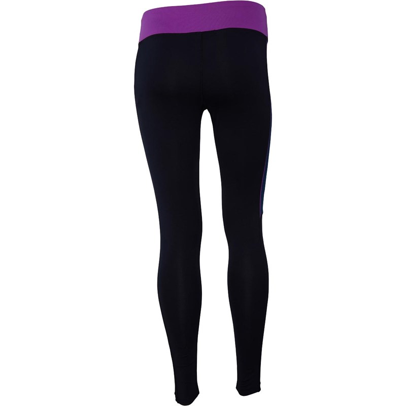ELLE SPORT Womens Womes Side Block Mesh Panel Tights Blue/Purple