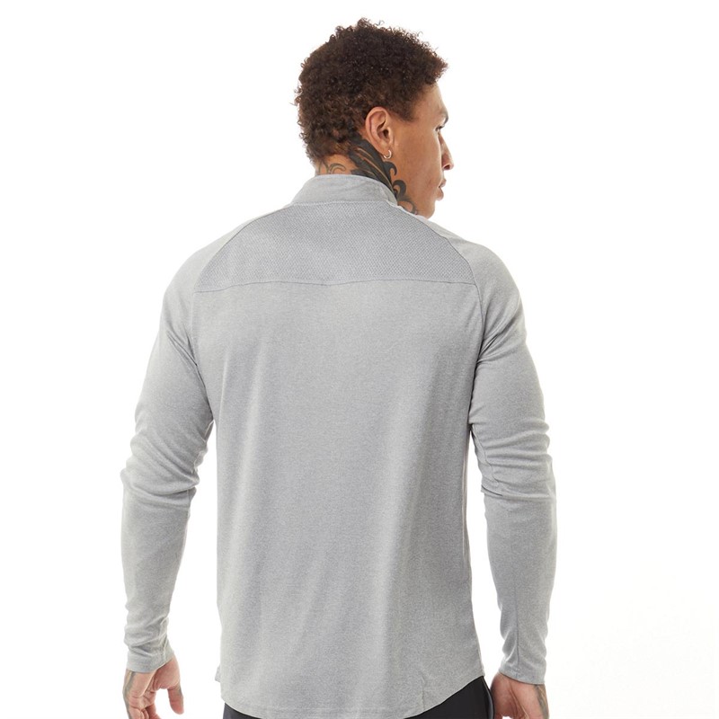 Ellesse Mens Bovaro 1/2 Zip Track Top Grey Marl