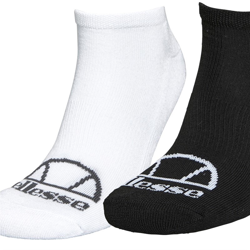 Ellesse Mens Six Pack Logo No Show Socks Black/White