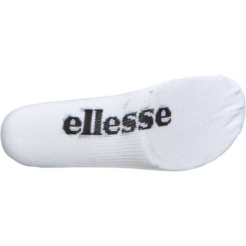 Ellesse Mens Six Pack Logo No Show Socks White