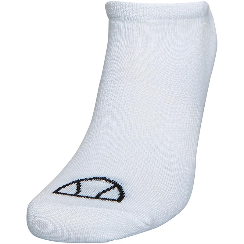 Ellesse Mens Six Pack Logo No Show Socks White