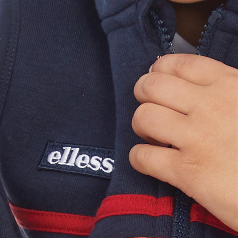 Ellesse Boys Saverio T-Shirt Gilet And Joggers Three Piece Set Navy/White