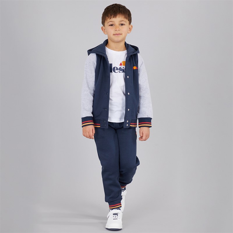 Ellesse Drengenes Renato Logo Hættetrøje Og Joggingbukser Sæt Blå/Grå