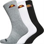Ellesse Three Pack Crew Socks Multi
