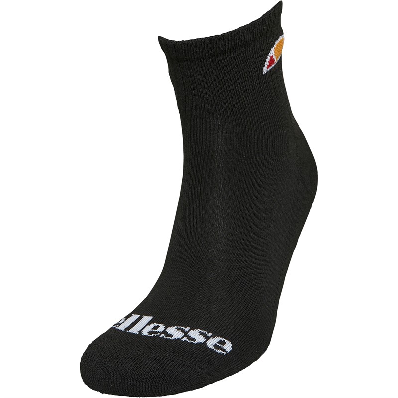 Ellesse Three Pack Quarter Socks Black