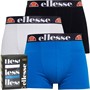 Ellesse Mens Arina Three Pack Trunks White/Blue/Black