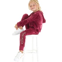 Ellesse Girls Joanna Velour Hoodie And Joggers Set Cherry