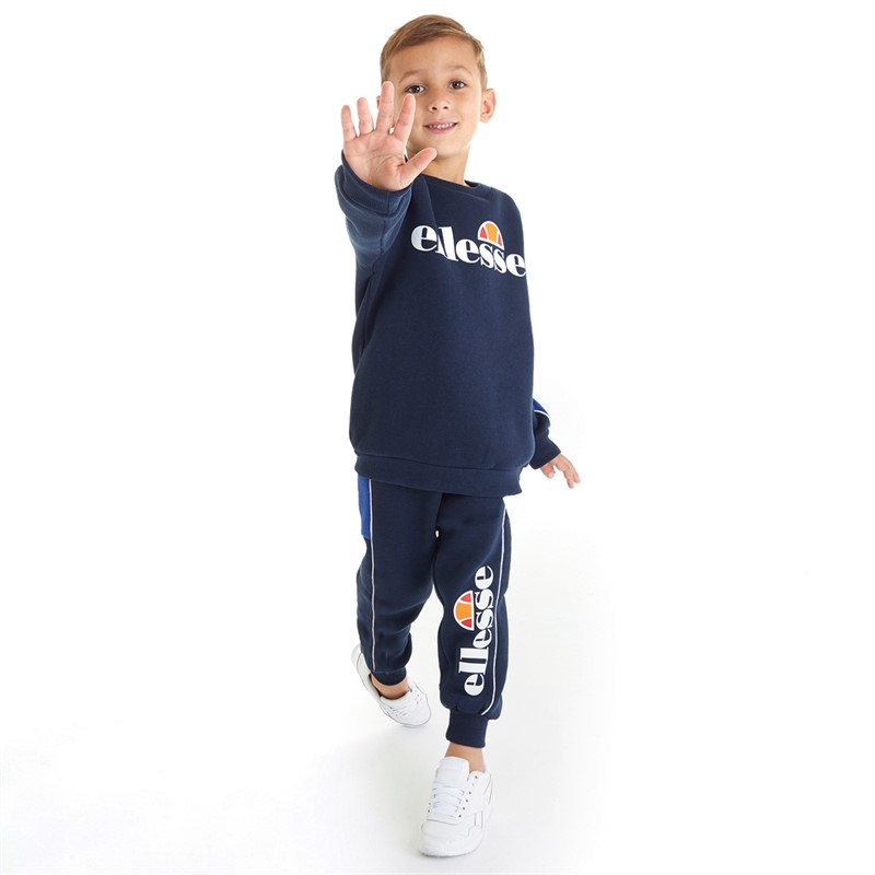 Buy Ellesse Boys Tanner Sweatshirt And Joggers Set Navy