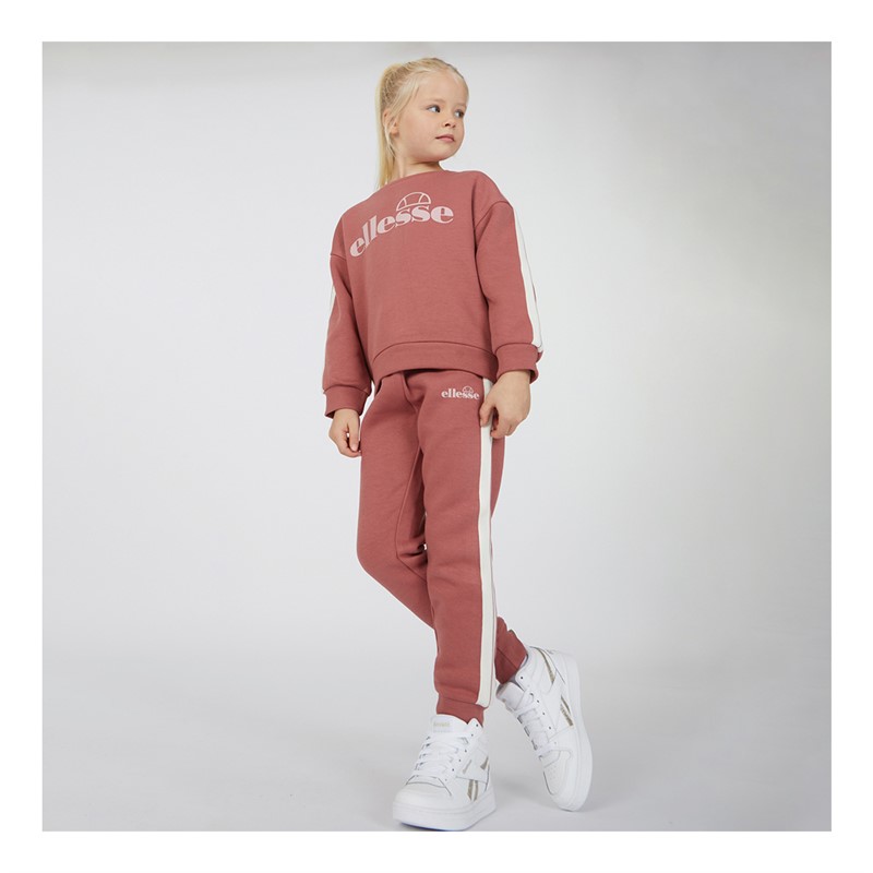 Ellesse Girls Lara Sweatshirt And Joggers Set Dusky Pink