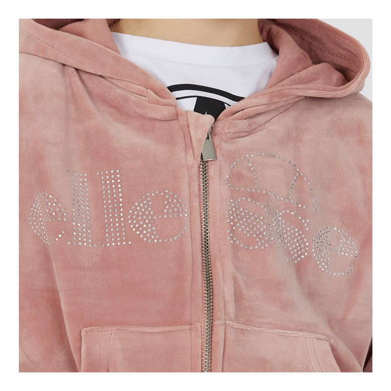 Ellesse Girls Elenor Velour Hoodie And Joggers Set Dusky Pink