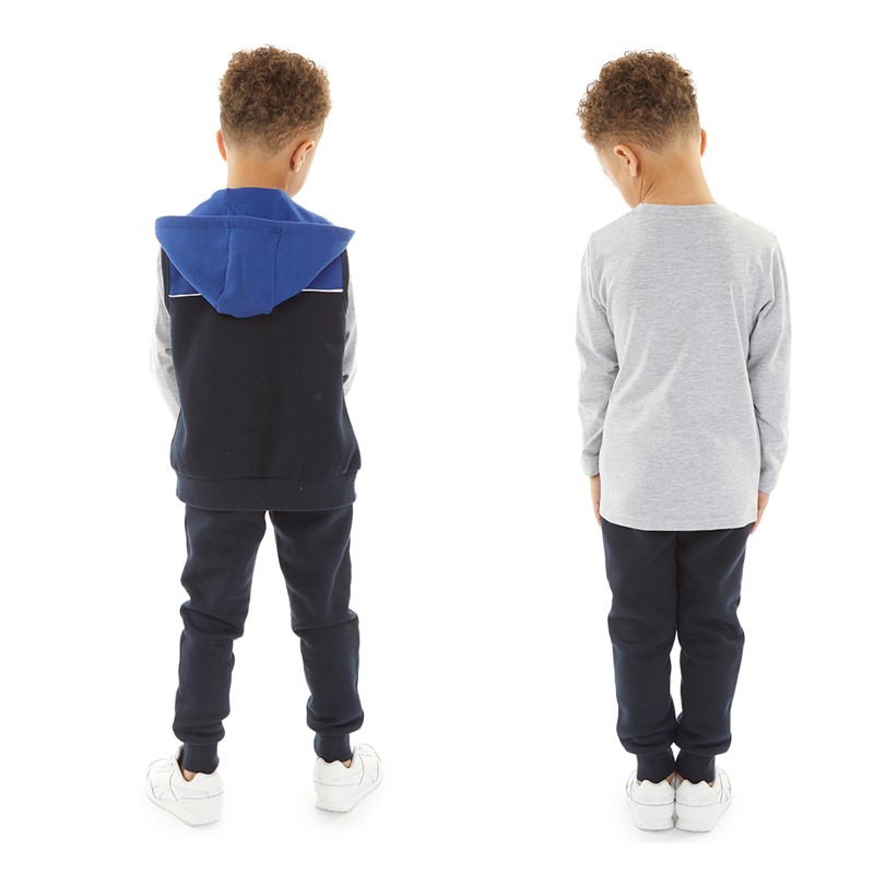 Ellesse Boys Peter Gilet T-Shirt And Joggers Set Navy/Grey