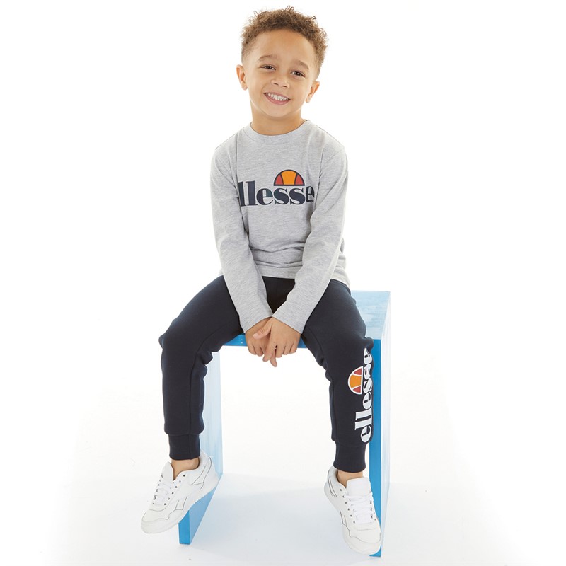 Ellesse Boys Peter Gilet T-Shirt And Joggers Set Navy/Grey