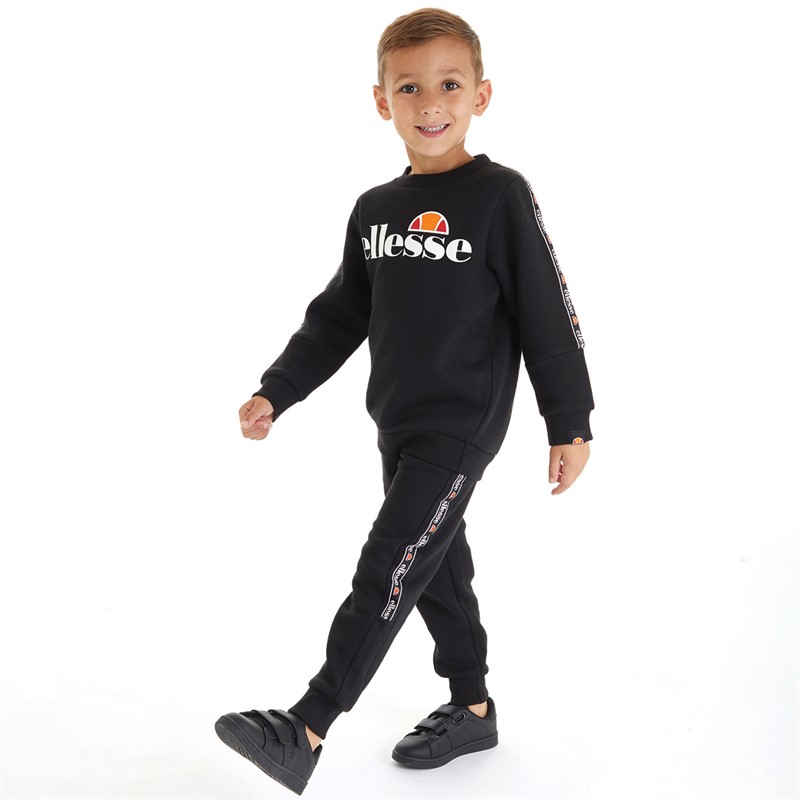 Ellesse Boys Bosco Sweatshirt And Joggers Set Black/White