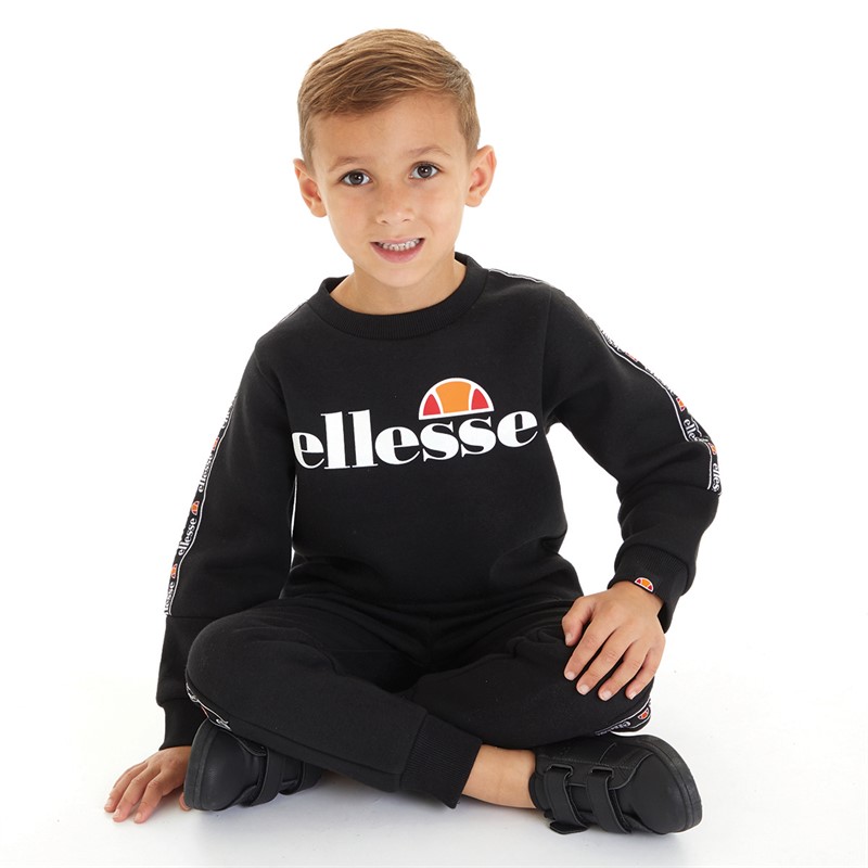 Ellesse Boys Bosco Sweatshirt And Joggers Set Black/White