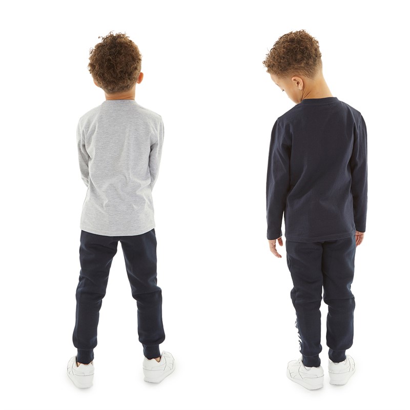 Ellesse Twee-pack T-shirts en joggers set voor Jongens Romeo marineblauw/grijs