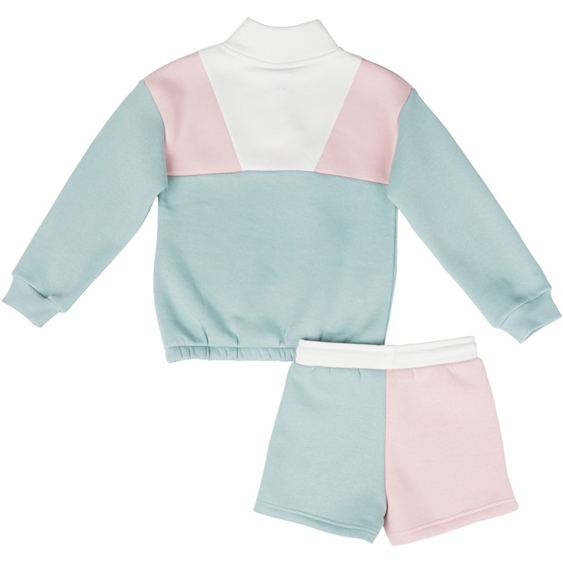 Ellesse Meisjes Funnel Neck en Shorts Set Roze/Blauw